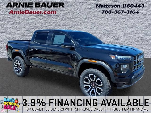 2026 GMC Canyon AT4 in Onyx Black — front three-quarter view