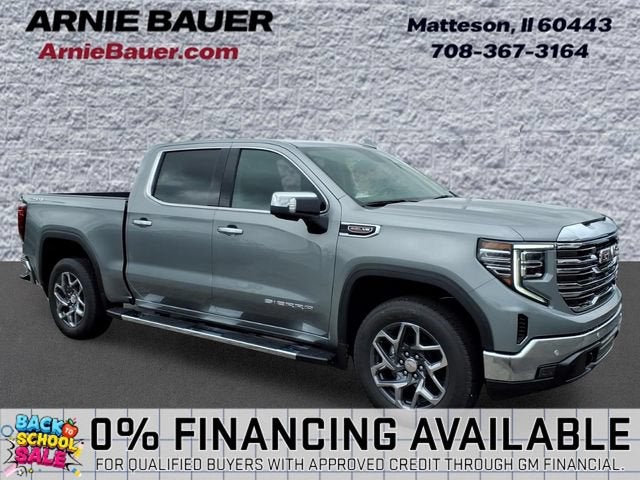 2026 GMC Sierra 1500 SLT in Sterling Metallic — front three-quarter view
