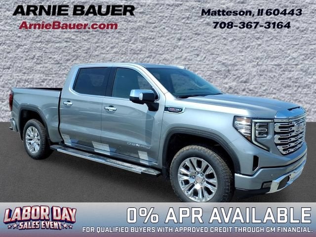 2026 GMC Sierra 1500 Denali in Sterling Metallic — front three-quarter view