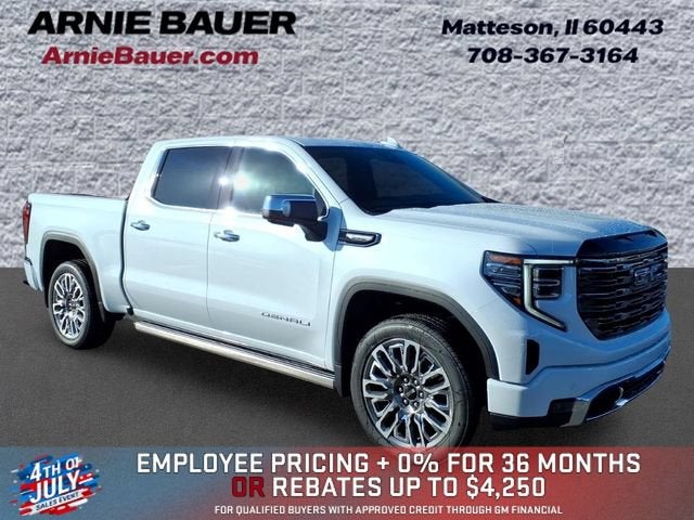 2026 GMC Sierra 1500 Denali Ultimate in Glacier White Tricoat — front three-quarter view