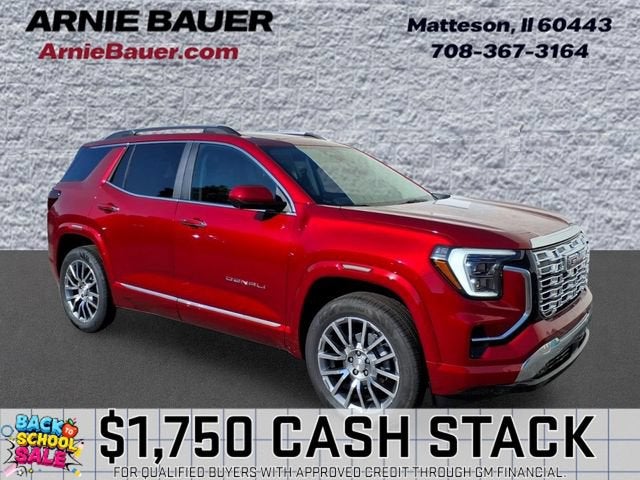 2026 GMC Terrain Denali in Volcanic Red Tintcoat — front three-quarter view