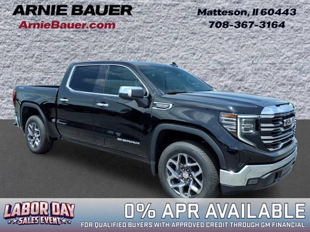 2026 GMC Sierra 1500 SLT in Onyx Black — front three-quarter view
