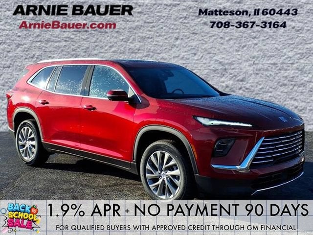 2026 Buick Enclave Preferred in Cherry Red Tintcoat — front three-quarter view
