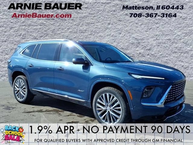 2026 Buick Enclave Avenir in Ocean Blue Metallic — front three-quarter view