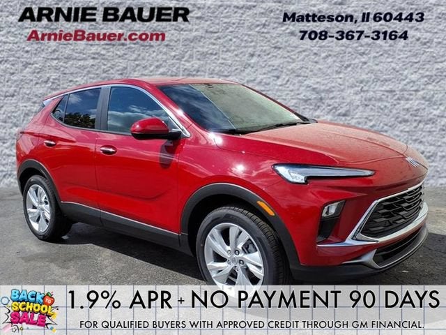 2026 Buick Encore GX Preferred in Brilliant Red — front three-quarter view