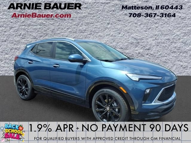 2026 Buick Encore GX Sport Touring in Ocean Blue Metallic — front three-quarter view