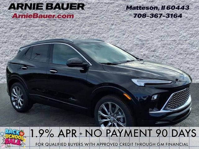 2026 Buick Encore GX Avenir in Ebony Twilight Metallic — front three-quarter view