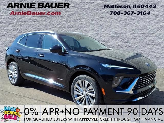 2026 Buick Envision Avenir in Ebony Twilight Metallic — front three-quarter view