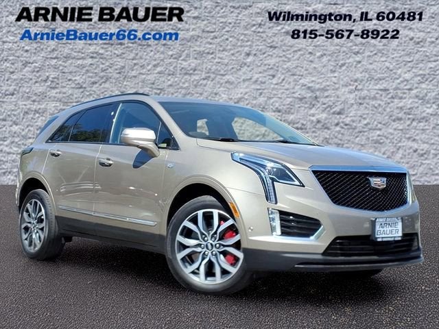 2023 Cadillac XT5 Sport in Latte Metallic — front three-quarter view