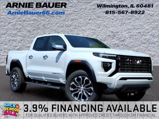 2026 GMC Canyon Denali in Summit White — front three-quarter view